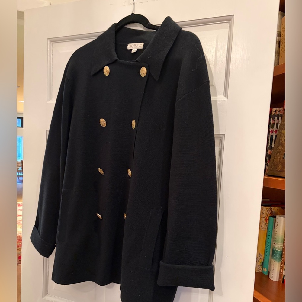 J. Crew Women's Black Double-Breasted Sweater